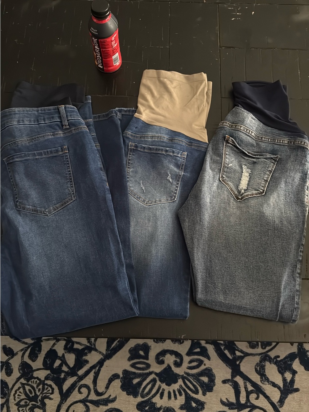 Women’s Maternity Jeans - Indigo and Light Blue Stretch Denim
